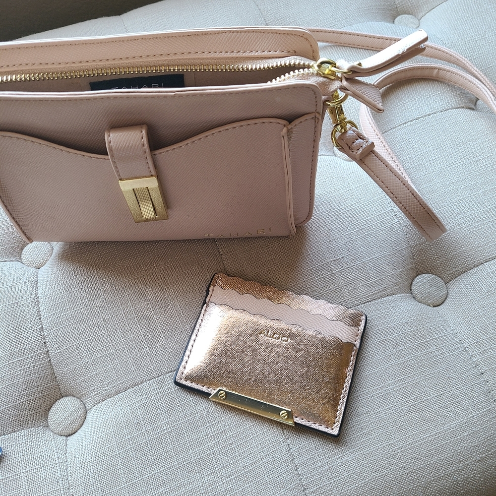 Tahari Blush purse and Aldo credit card wallet❤️